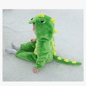 Toddler Dinosaur Costume Flannel Hooded Onesies Soft Romper 18-23 months